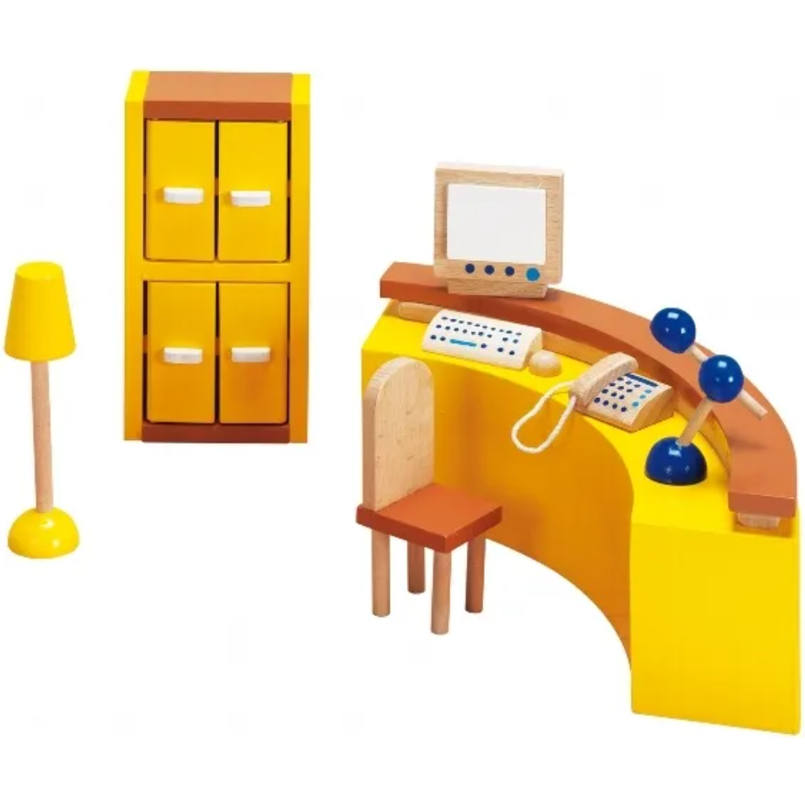 Набор для кукол Goki Мебель для офиса Ресепшин, 9 предметов (51696G) - фото 1