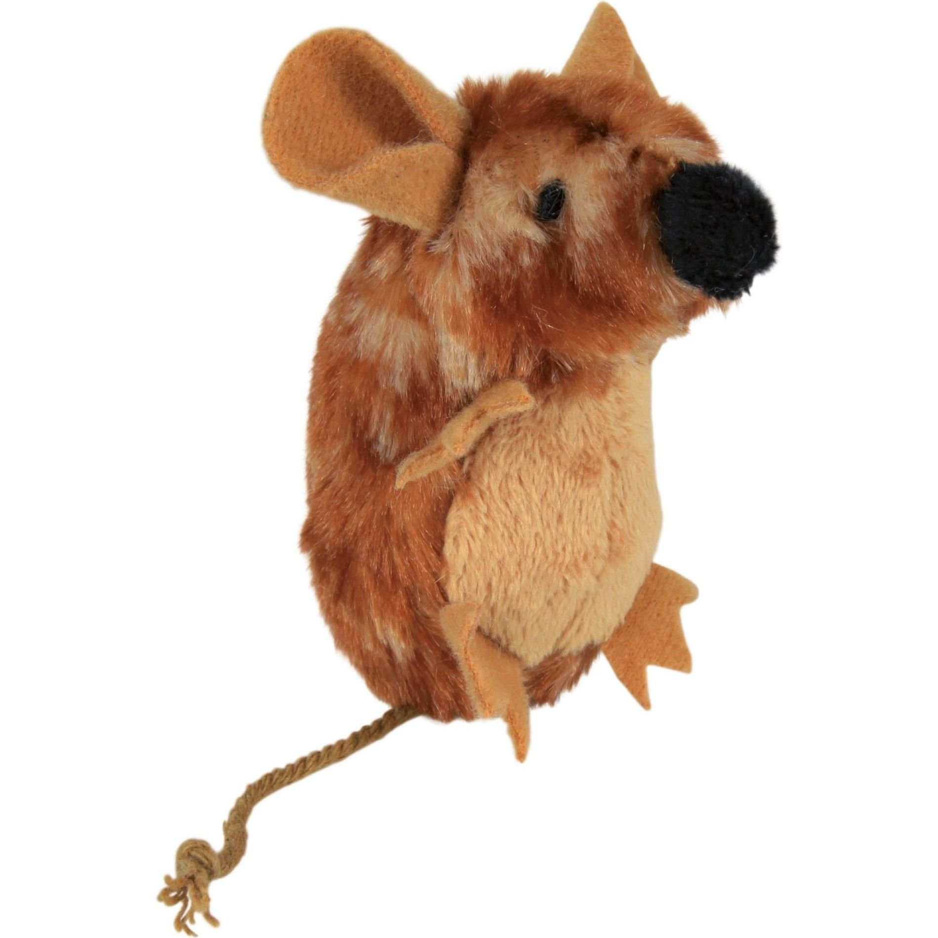 Игрушка для кошек Trixie Мышь с пищалкой, 8 см, коричневая - фото 1