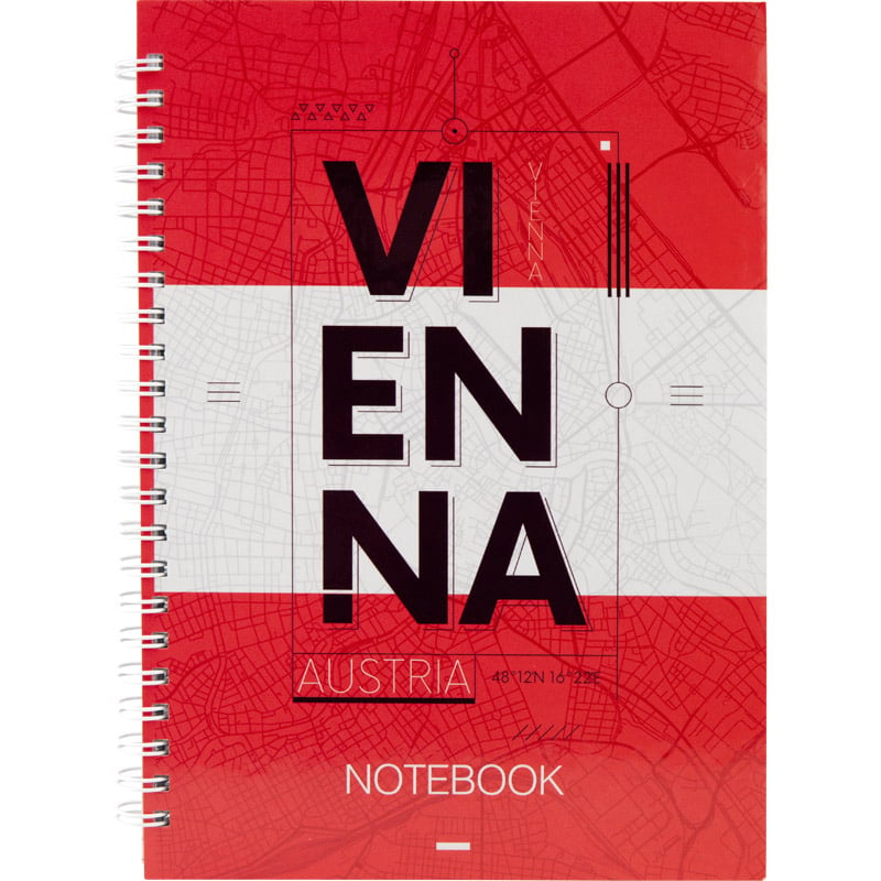Блокнот для записів Axent Flags Vienna A5 в клітинку спіраль 96 аркушів (8032-07-A) - фото 1