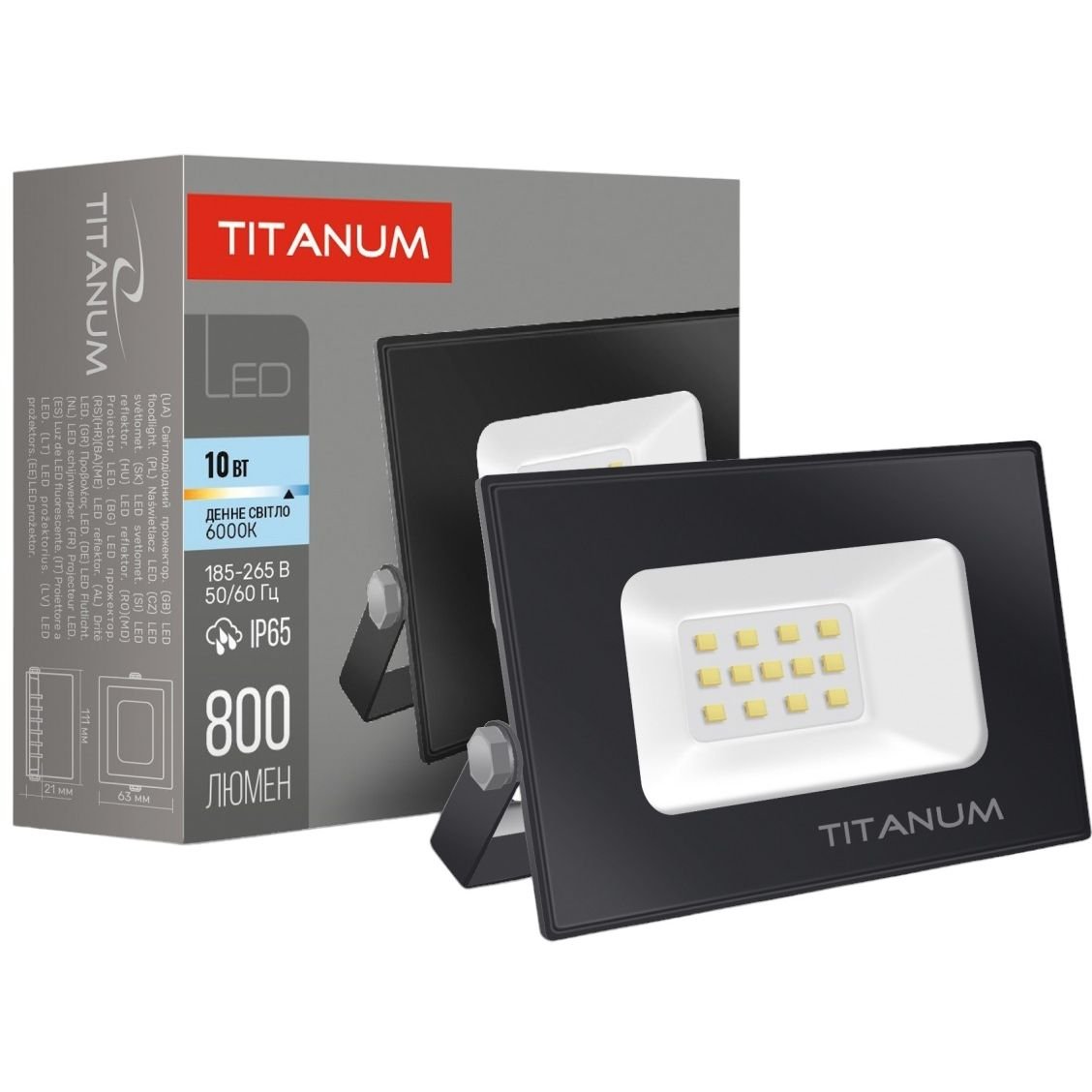 Прожектор Titanum LED TLF106 10W 6000K (TLF106) - фото 1