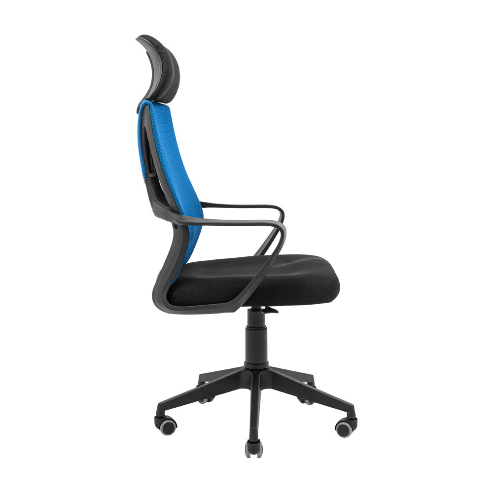 Крісло комп'ютерне Richman Профі Хром Піастра сітка чорний + синій (RCM-1079) - фото 3
