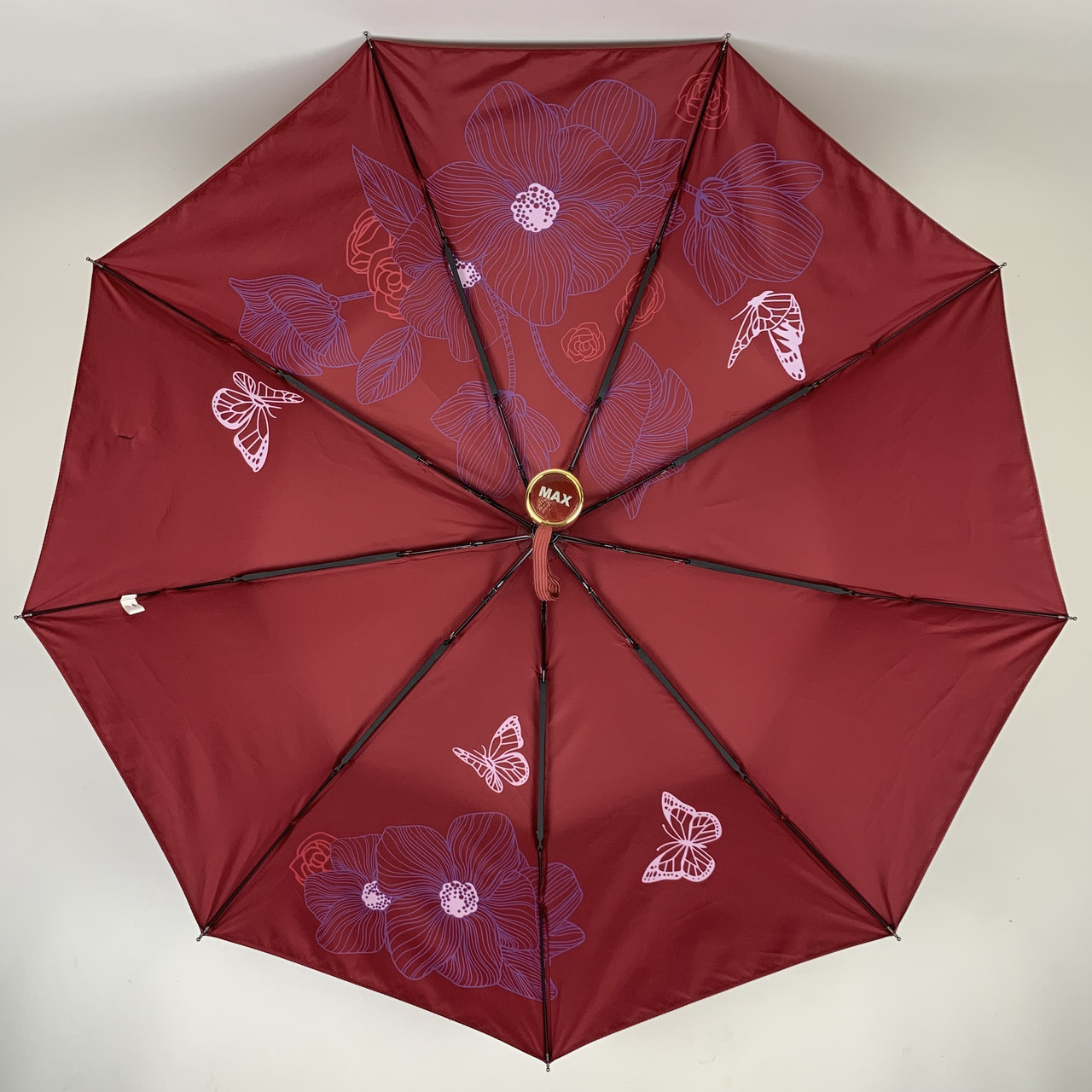 Женский складной зонтик полуавтомат Max 102 см бордовый - фото 7
