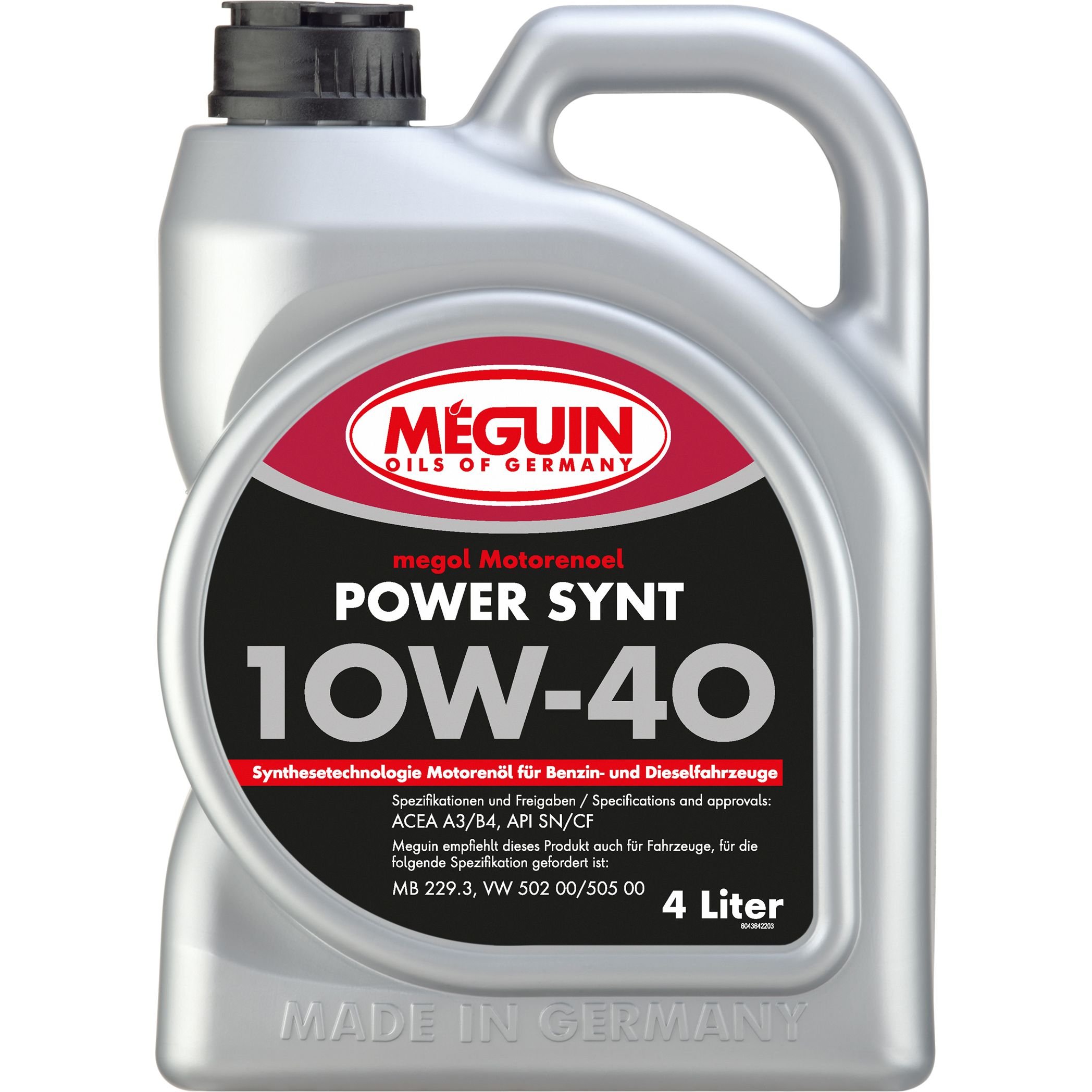 Моторна олива Meguin Power Synt 10W-40 4 л - фото 1