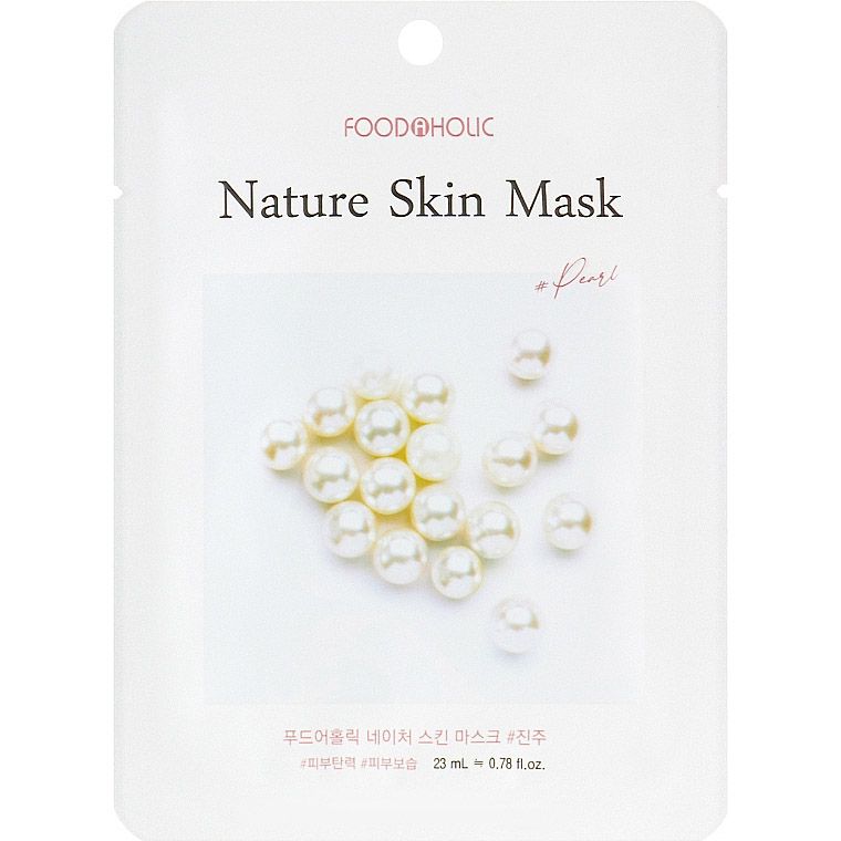 Тканевая маска для лица Food A Holic Nature Skin Mask Pearl с пудрой жемчужин 23 мл - фото 1