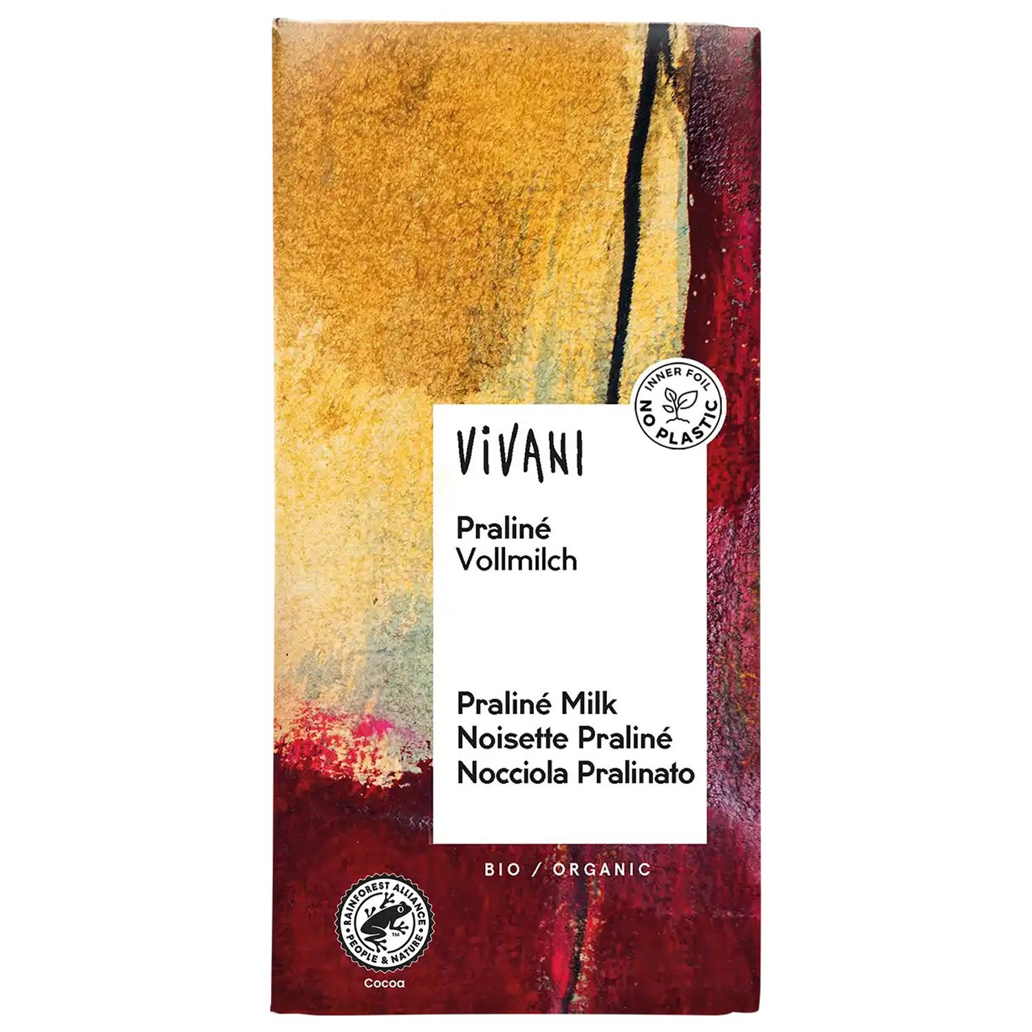 Шоколад молочный Vivani Praline Vollmilch органический 100 г - фото 1