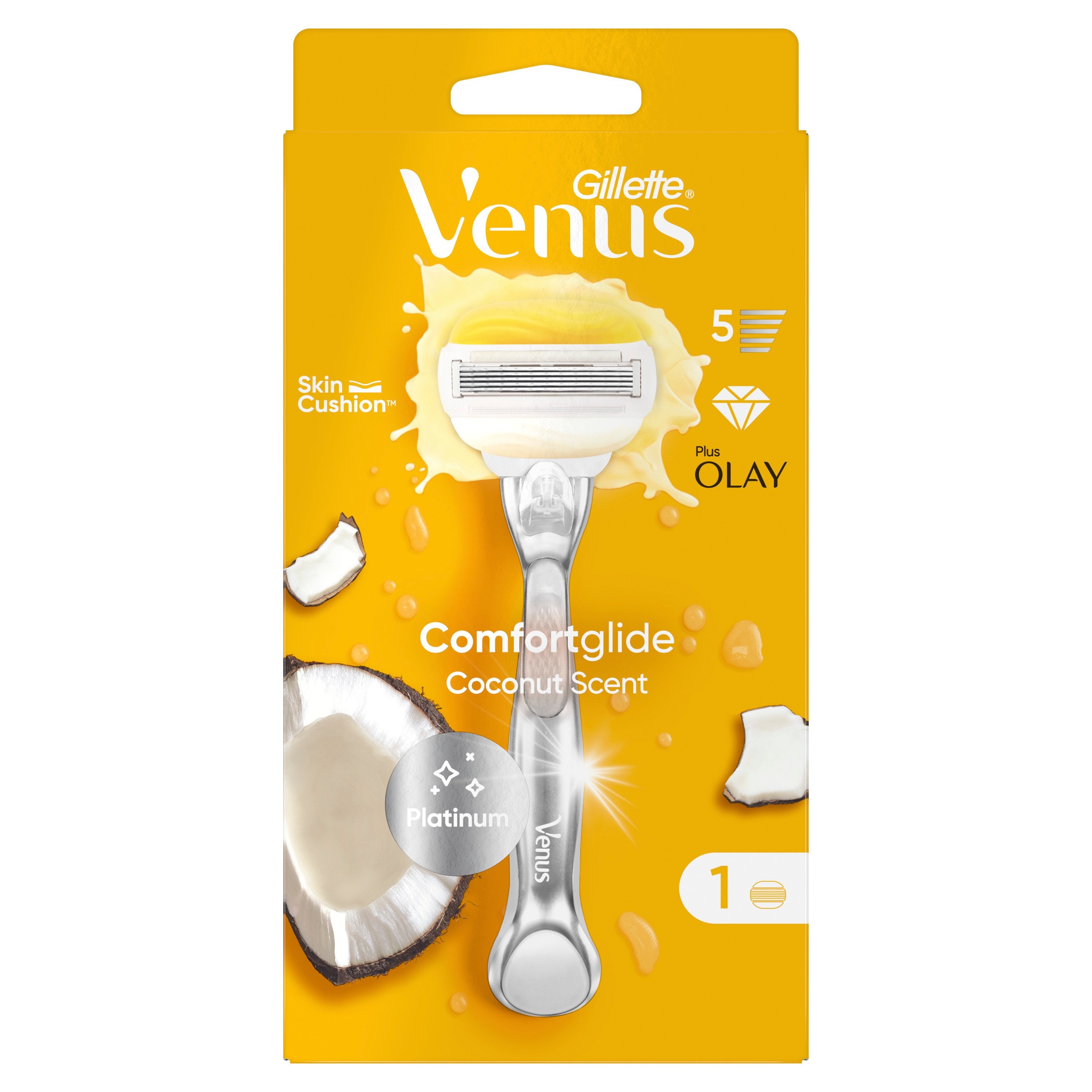 Станок для гоління Venus & Olay Comfort Glide Coconut з 1 змінною касетою - фото 1