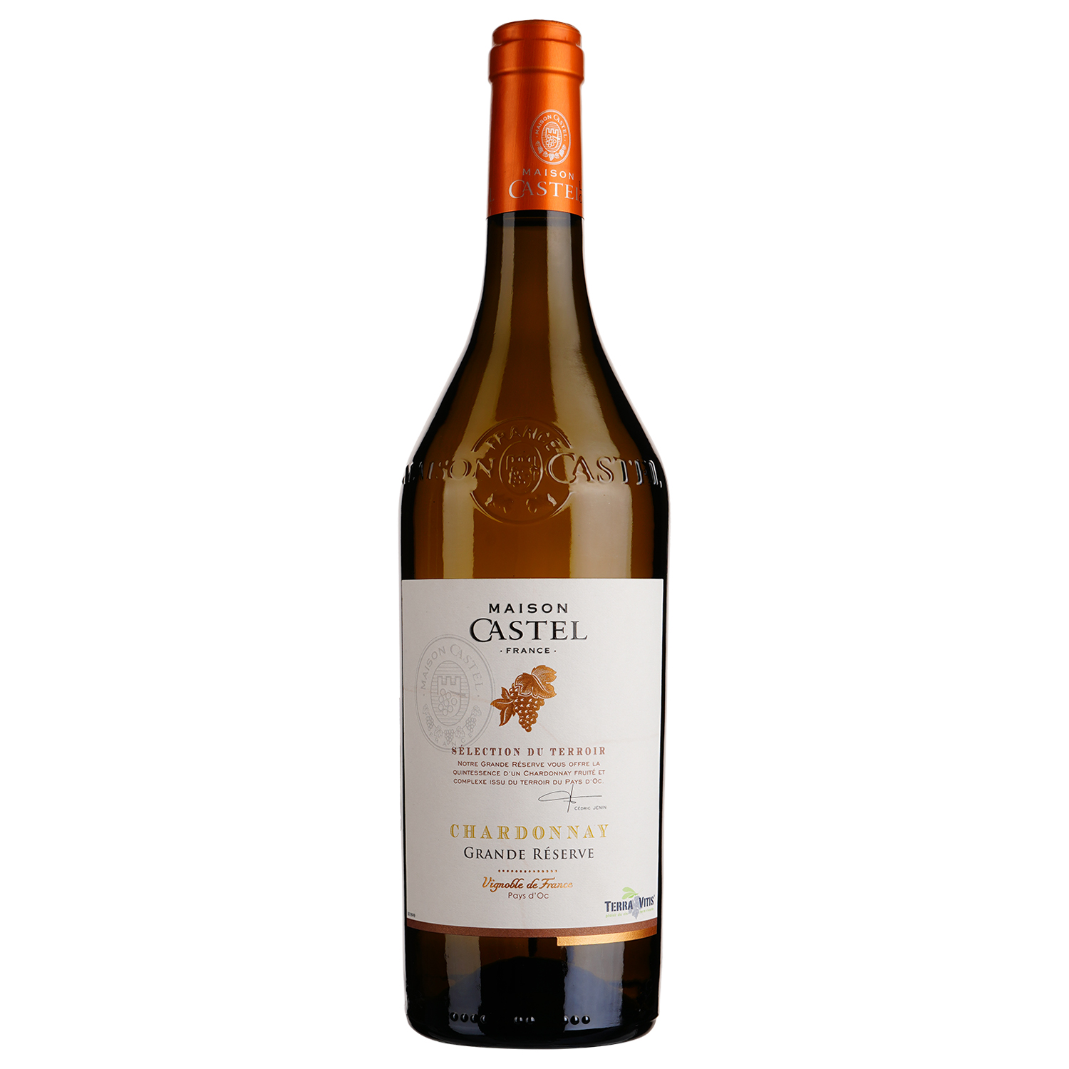 Вино Maison Castel Grande Reserve Chardonnay Igp Pays D'oc, белое, сухое, 0,75 л (917838) - фото 1