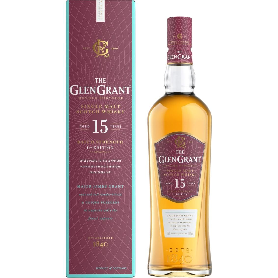Виски Шотландский Glen Grant 15 лет 50% 0.7 л, в подарочной упаковке (886214) - фото 1