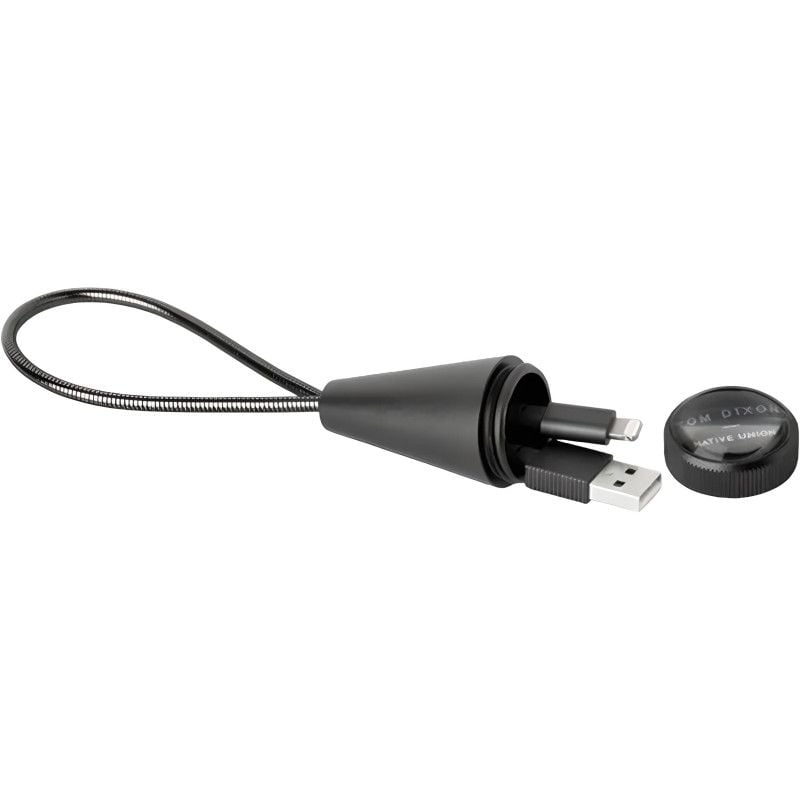 Кабель USB-A to Lightning Native Union Tom Dixon Stash Cone Cable Black 0.15 м - фото 1