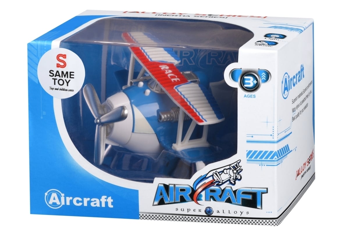 Самолет Same Toy Aircraft, со светом и музыкой, синий (SY8012Ut-2) - фото 3