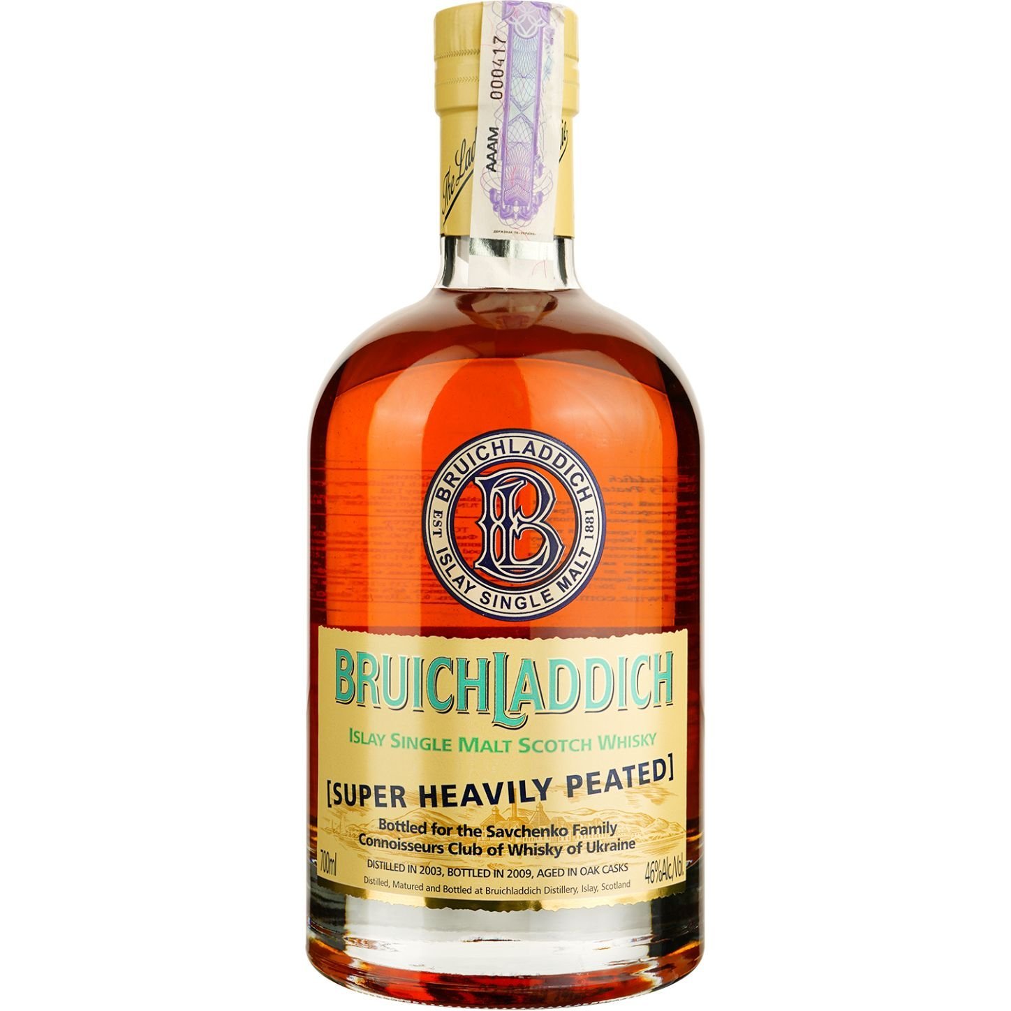 Віскі Bruichladdich Super Heavily Peated Single Malt Scotch Whisky, у подарунковій упаковці, 46%, 0,7 л - фото 2