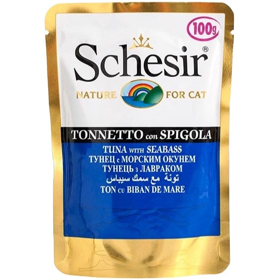 Вологий корм для кішок Schesir Тунець з окунем Tuna Seabass 100 г - фото 1