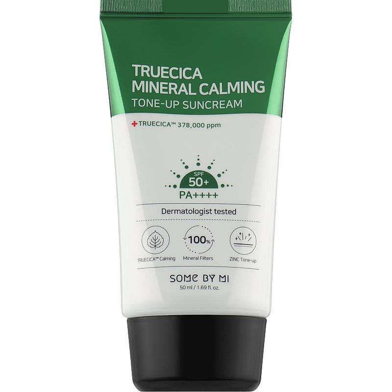 Солнцезащитный крем для лица Some By Mi Truecica Mineral Calming Tone-Up SunCream SPF 50+ 50 мл - фото 1