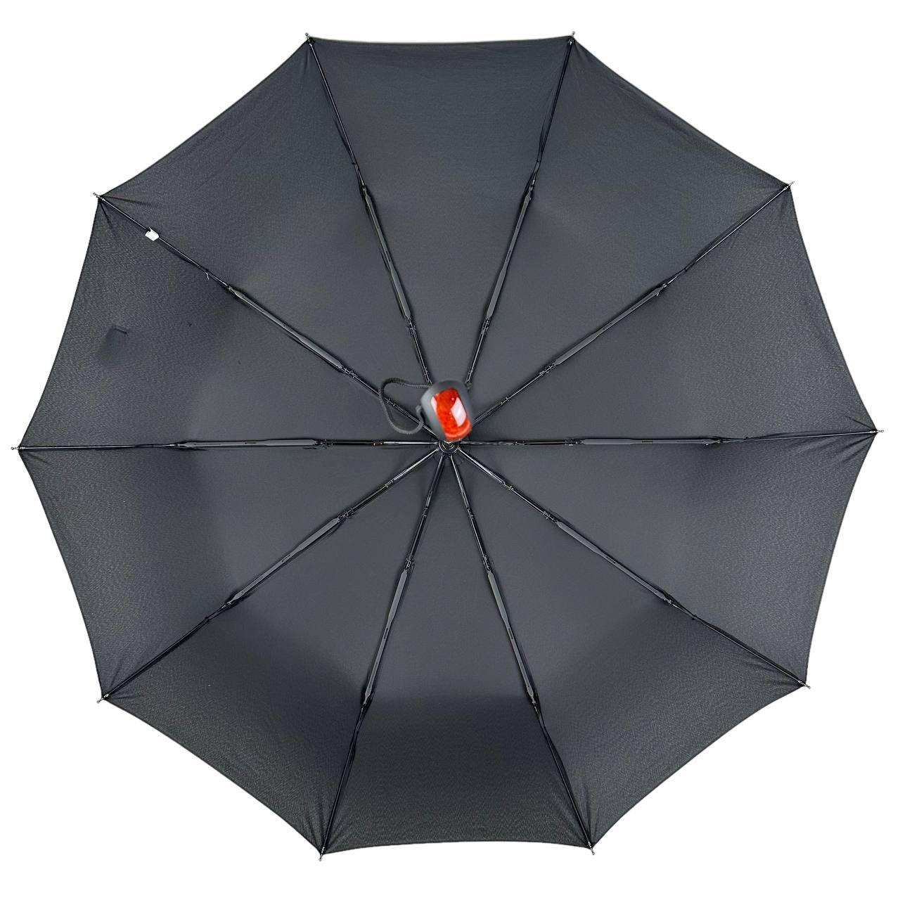 Мужской складной зонтик полный автомат Feeling Rain 104 см черный - фото 4