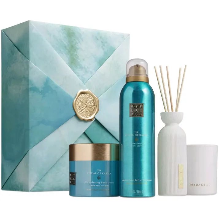 Набір Rituals The Ritual of Karma Gift Set L: пінка для душу 200 мл + крем для тіла 200 мл + ароматична свічка 140 г + аромадифузор - фото 2