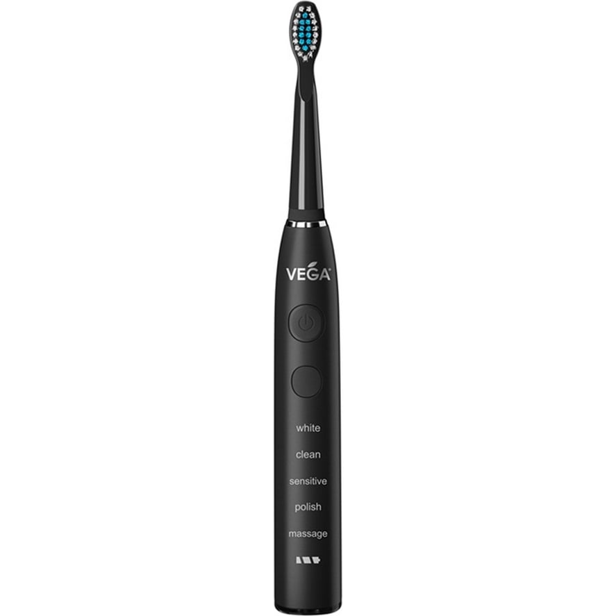 Електрична звукова зубна щітка Vega VT-600 W 5 режимів чищення чорна - фото 1