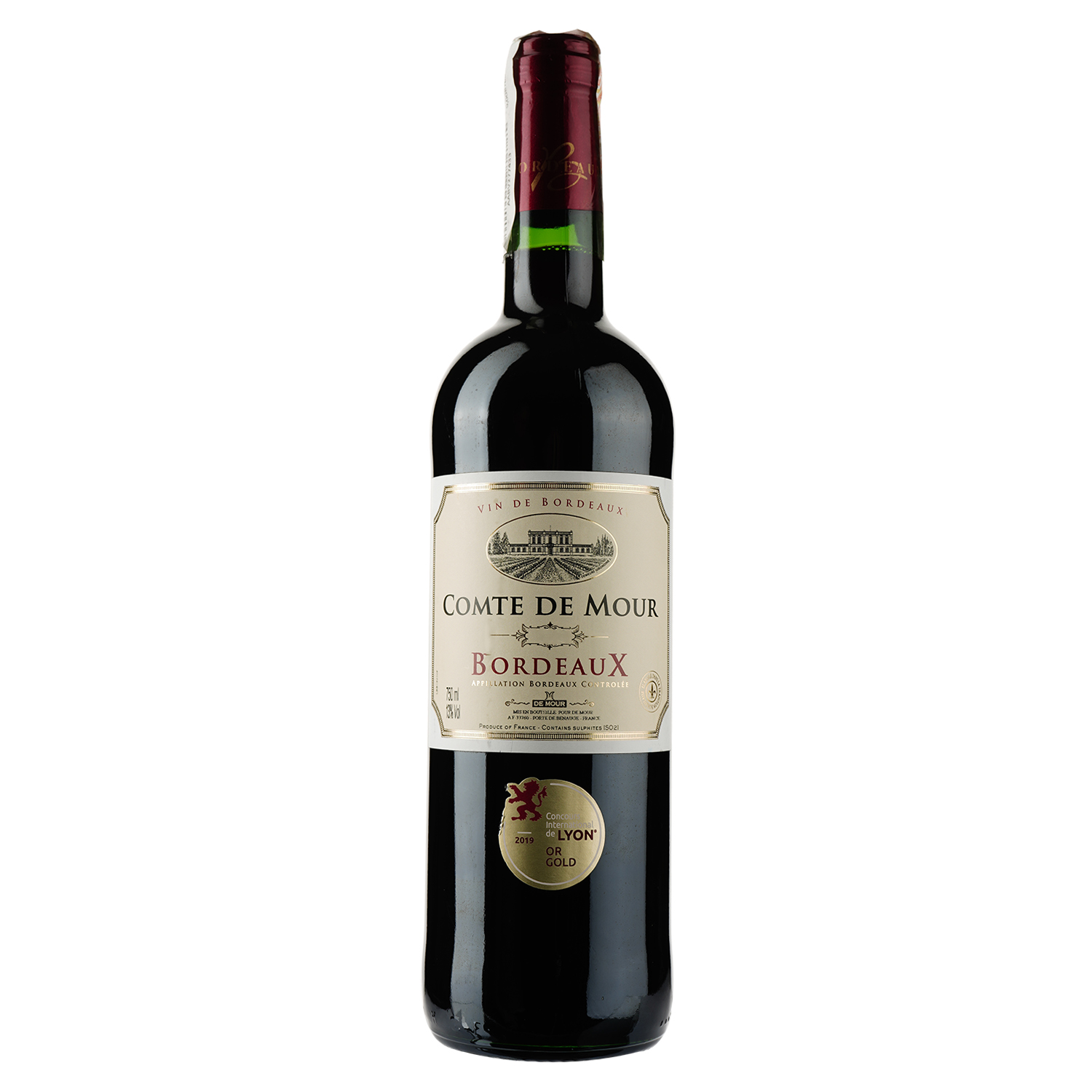 Вино Comte De Mour Bordeaux, красное, сухое, 14%, 0,75 л (DLR12576) - фото 1