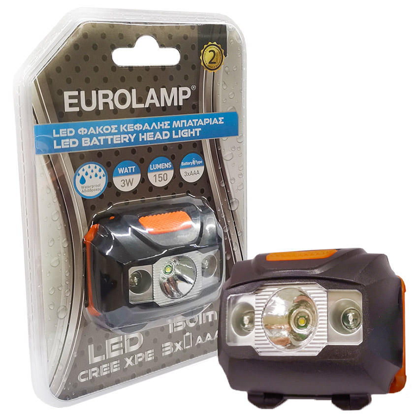 Светодиодный фонарик Eurolamp налобный, 3W, 3хААА, 6500K, черный (HL-3W(black) (Греція)) - фото 1