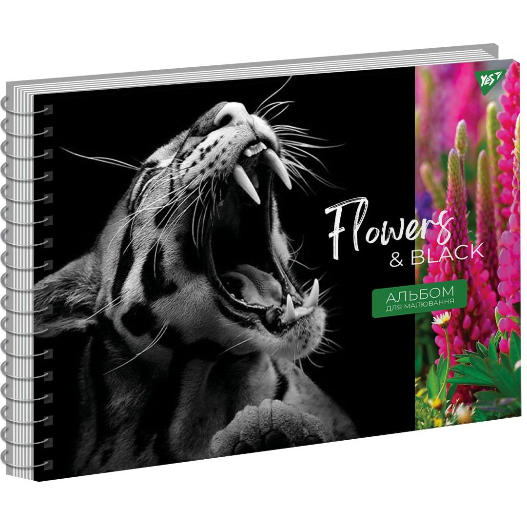 Альбом для рисования Yes Flowers&Black, А4, 20 листов (130550) - фото 1