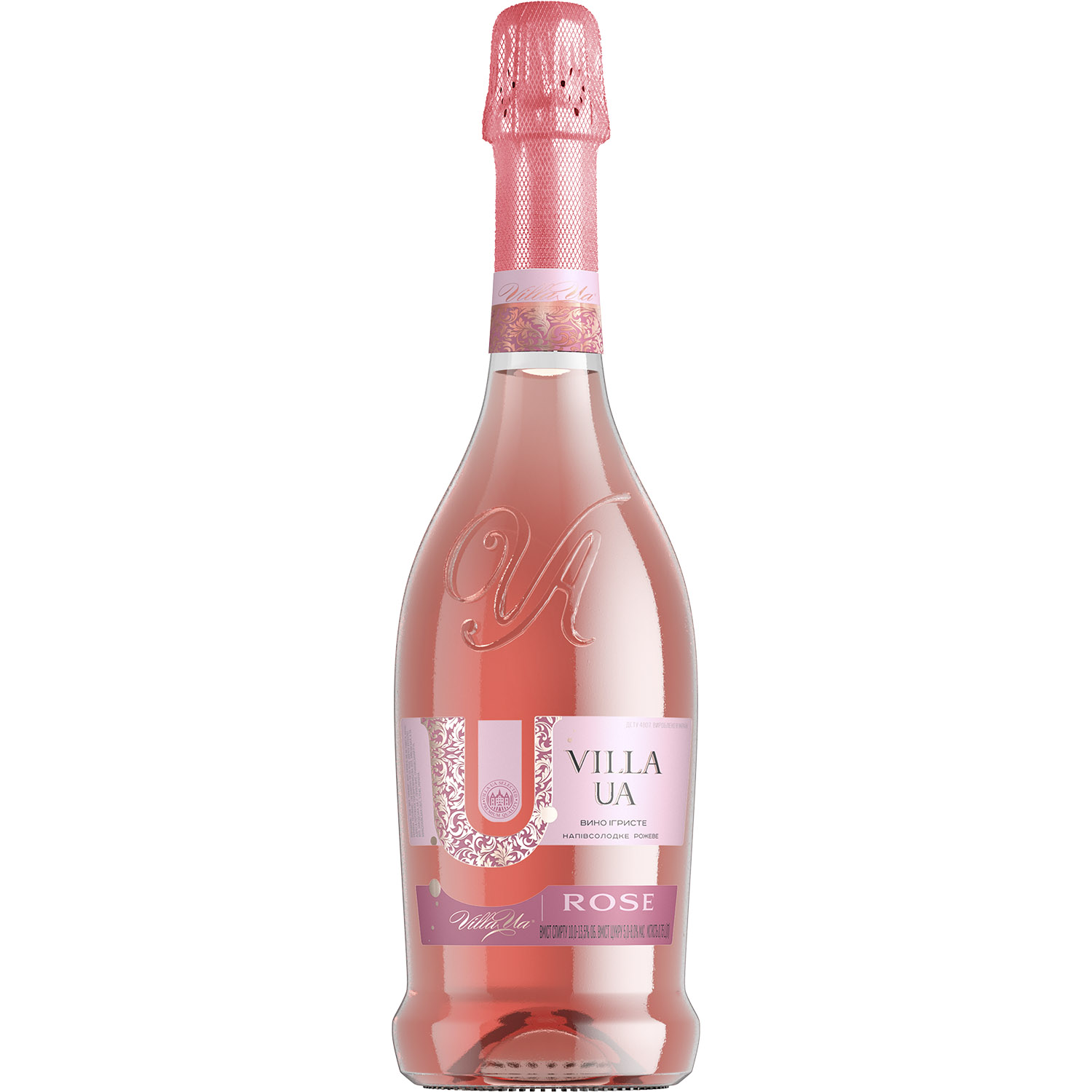 Ігристе вино Villa UA рожеве напівсолодке 0.75 л - фото 1