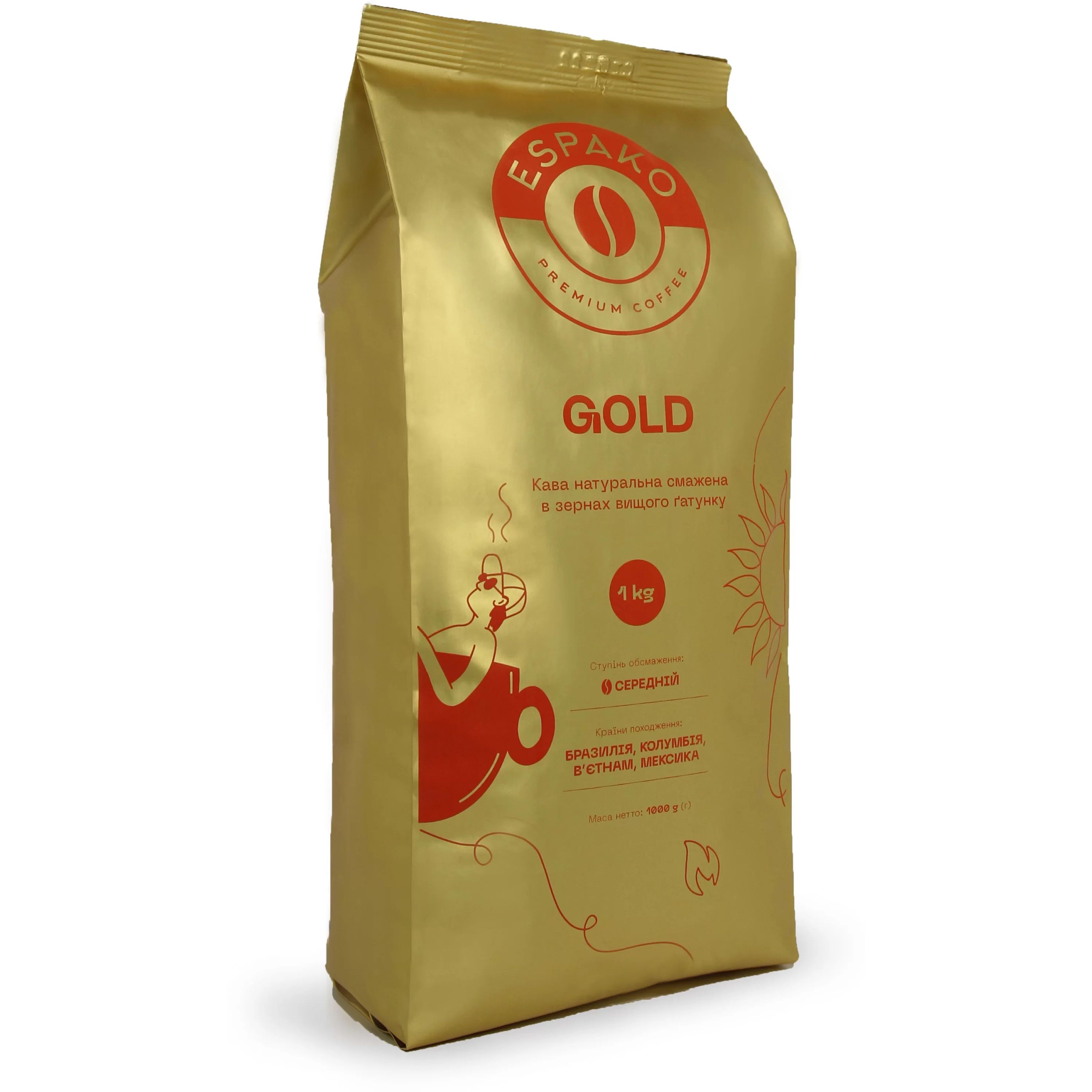 Кофе в зернах Эспако Gold 1 кг - фото 2