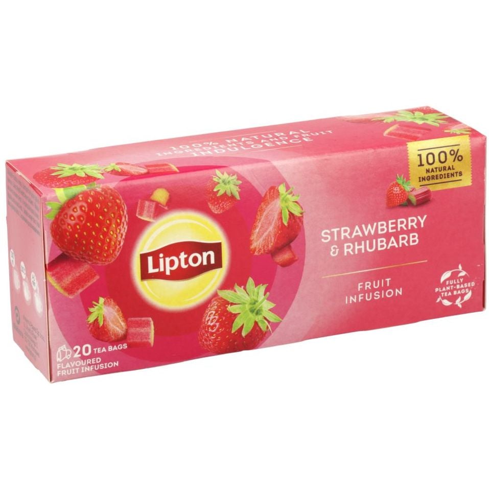 Чай фруктовый Lipton Strawberry&Rhubarb, 32 г (20 шт. х 1.6 г) (917443) - фото 1