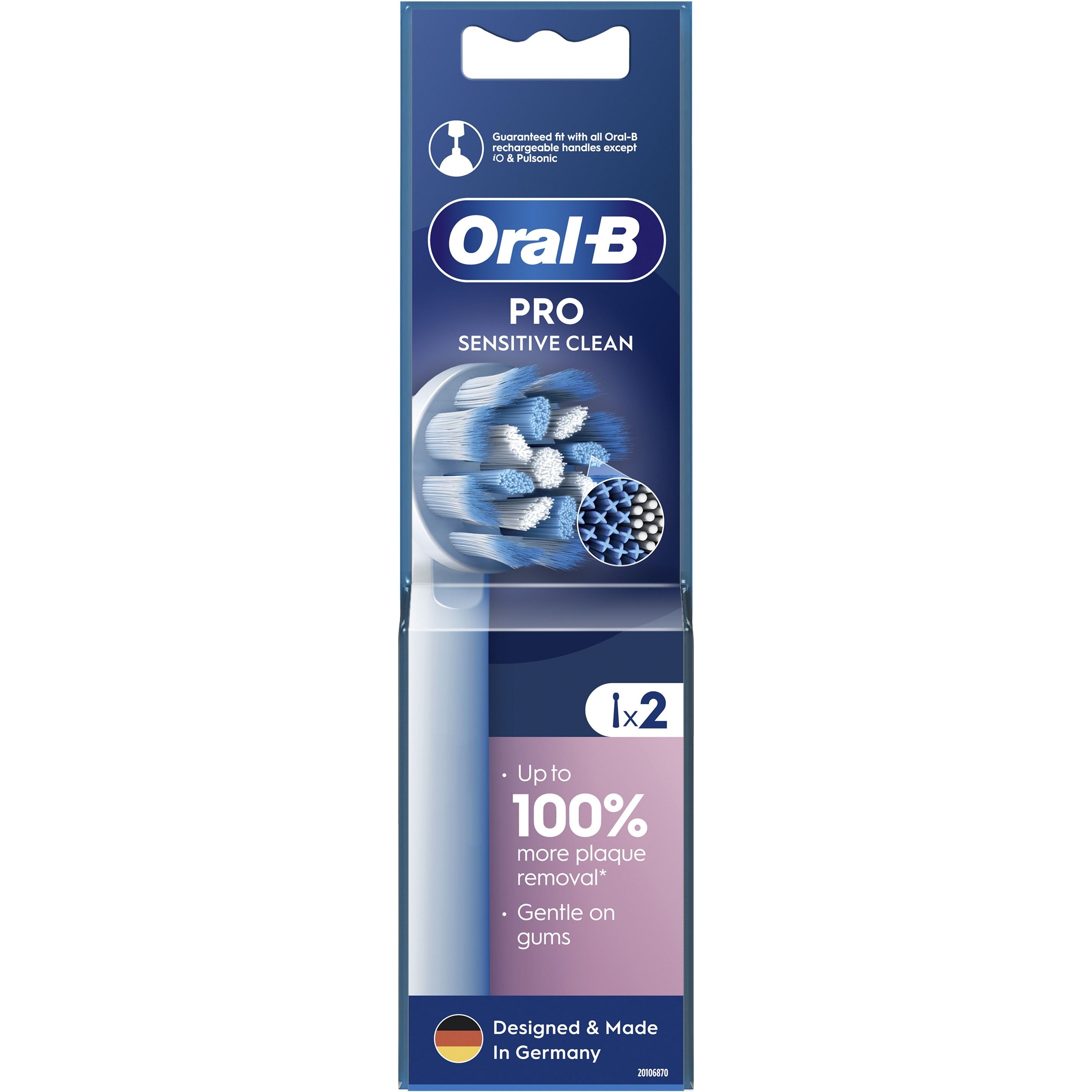 Сменные насадки к электрической зубной щетке Oral-B Pro Sensitive Clean EB60X 2 шт. - фото 1