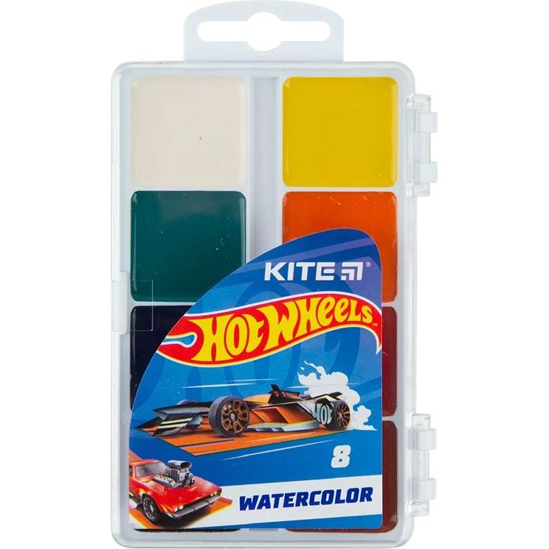 Краски акварельные Kite Hot Wheels 8 цветов (HW23-065) - фото 1