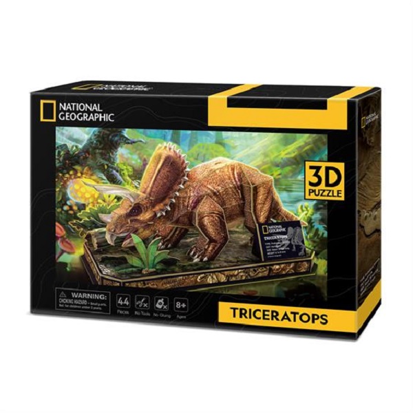 Трехмерная головоломка-конструктор CubicFun National Geographic Dino, Трицератопс (DS1052h) - фото 1