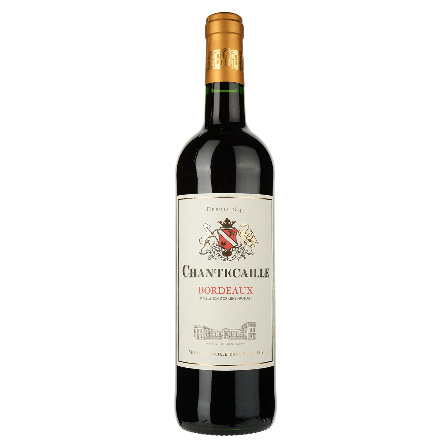Вино Grands Vins de Gironde Chantecaille Bordeaux Rouge, красное, сухое, 12,5%, 0,75 л - фото 1