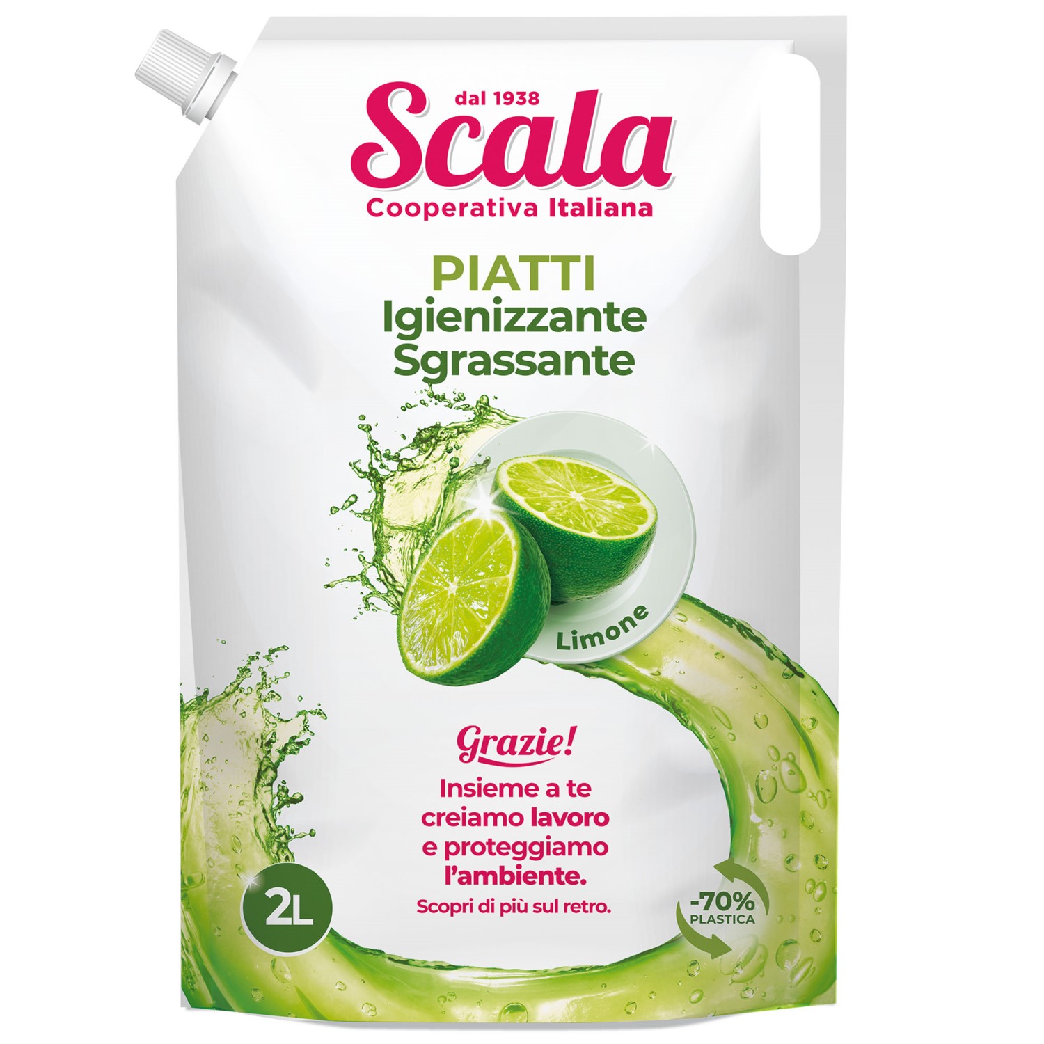 Средство для мытья посуды Scala Piatti Limone Busta 2 л - фото 1