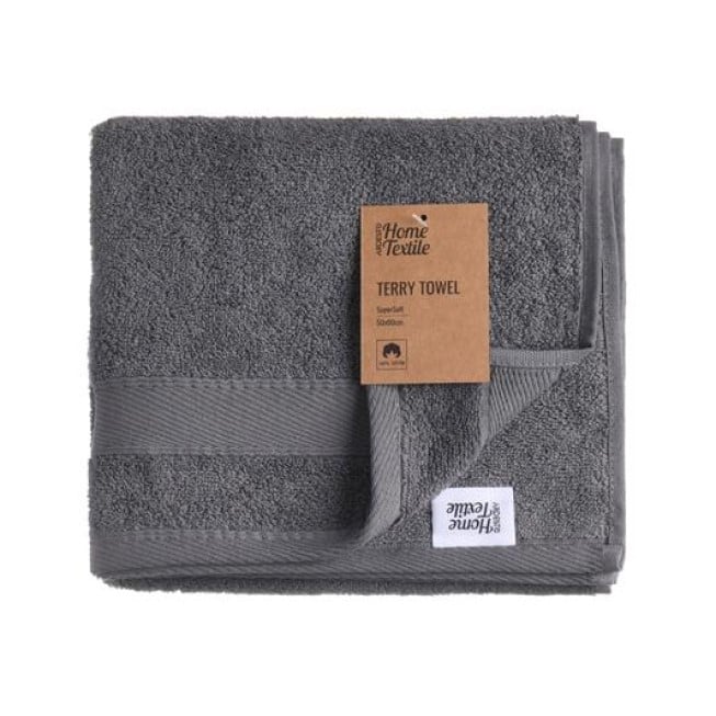 Полотенце махровое Ardesto SuperSoft, хлопок, 50х30 см, темно-серый (ART2230MC) - фото 1