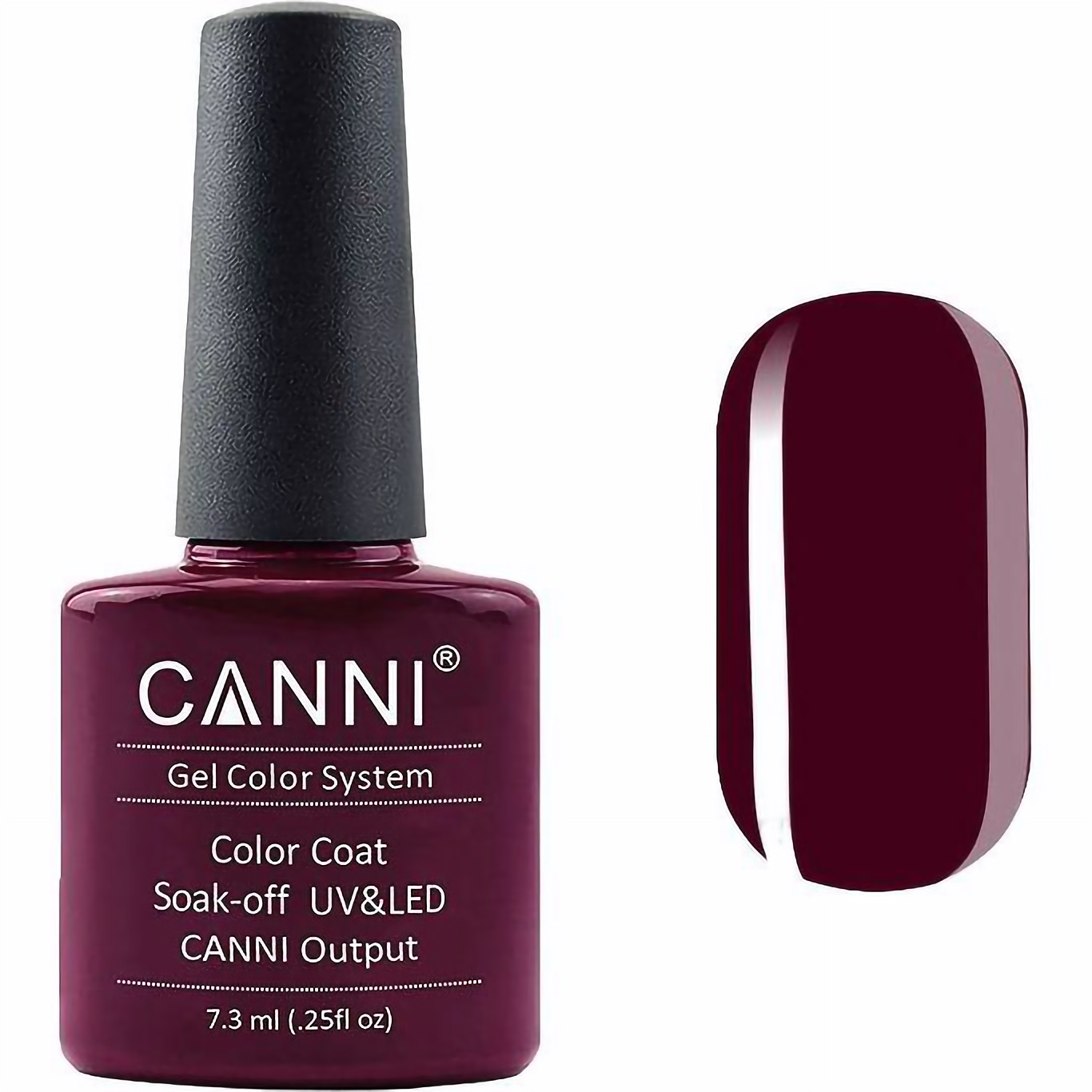 Гель-лак Canni Color Coat Soak-off UV&LED 258 насыщенный глубокий марсала 7.3 мл - фото 1