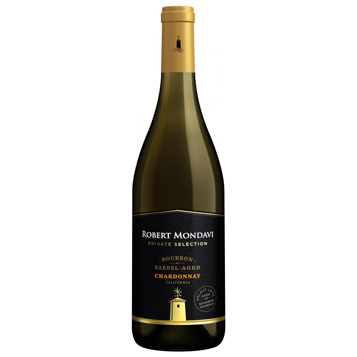 Вино Robert Mondavi Bourbon Barrel Aged Chardonnay, белое, сухое, 14,5%, 0,75 л (90479) - фото 1