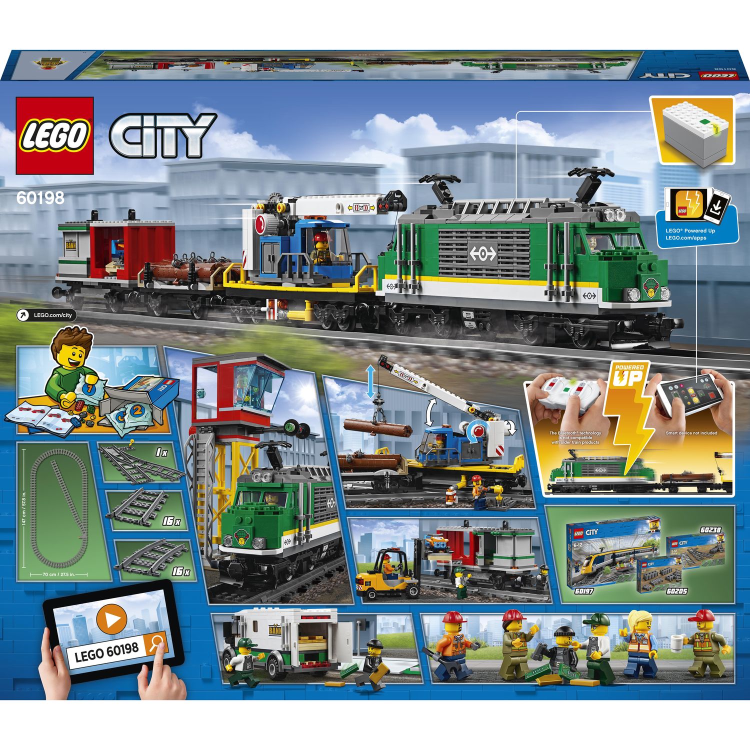 Конструктор LEGO City Товарный поезд, 1226 деталей (60198) - фото 6