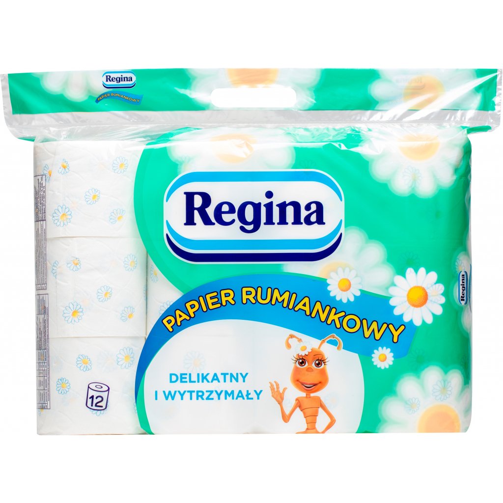 Туалетная бумага Regina Camomile FSC ромашка, трехслойная, 12 рулонов (416853) - фото 1