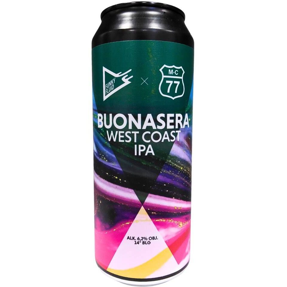 Пиво Funky Fluid Buonasera светлое 6.2% 0.5 л ж/б - фото 1