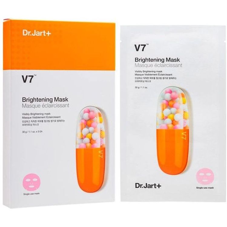 Освітлююча маска для обличчя Dr.Jart+ V7 Brightening Mask, з вітамінним комплексом, 150 г (5 шт. по 30 г) - фото 1