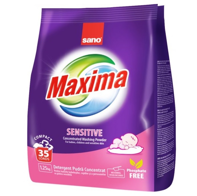 Набор: Стиральный порошок Sano Maxima Sensitive 1.25 кг + Смягчитель для тканей Paglieri Pelli Sensibili для людей с чувствительной кожей 2 л - фото 2