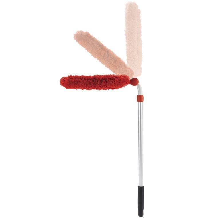 Швабра Oxo Good Grips для удаления пыли с регулируемой ручкой, белый с красным (1334580) - фото 3