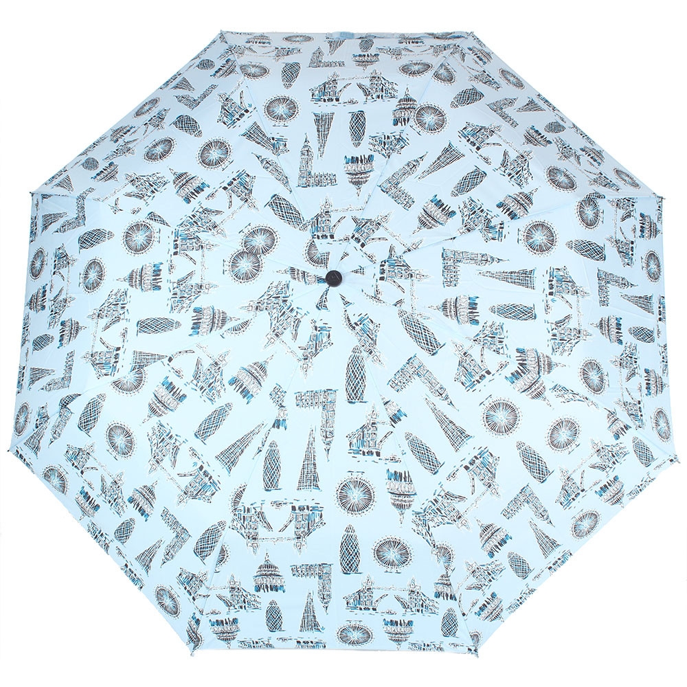 Женский складной зонтик механический Fulton голубая - фото 1