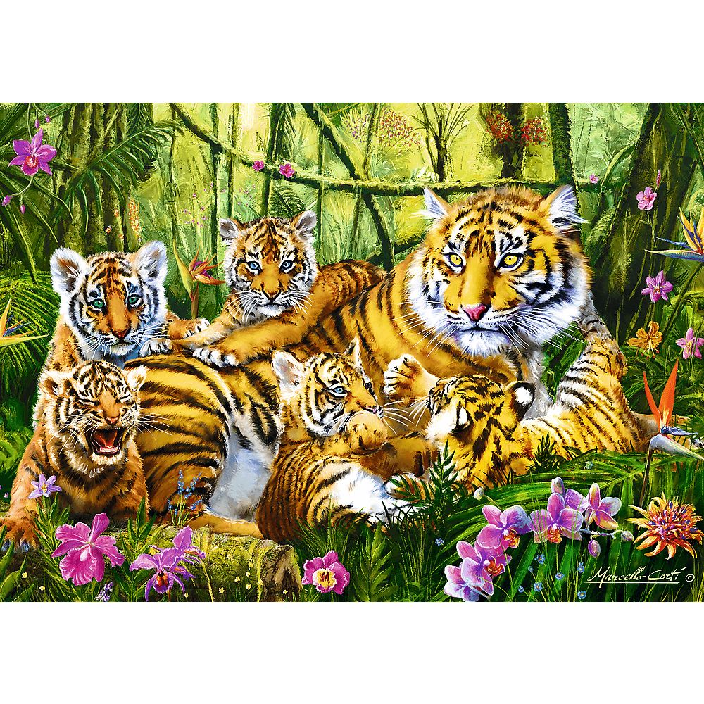 Пазлы Trefl Семья тигров 500 элементов - фото 3