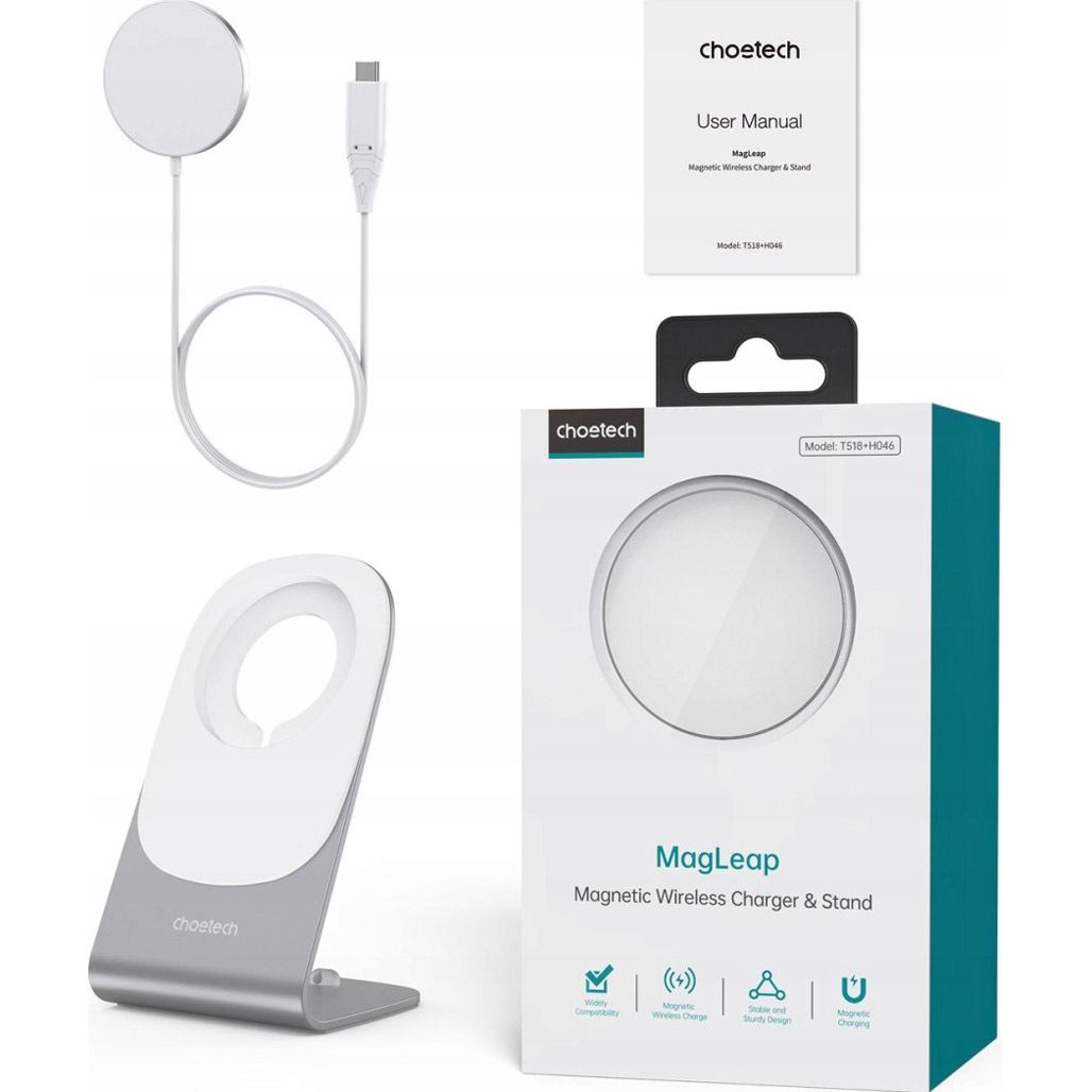 Бездротовий зарядний пристрій Choetech T517-F+H047 Magnetic