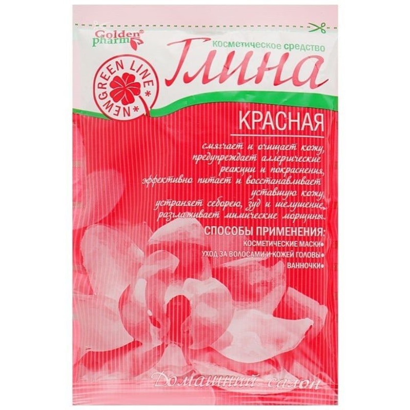 Красная косметическая глина Golden pharm 60 г - фото 1