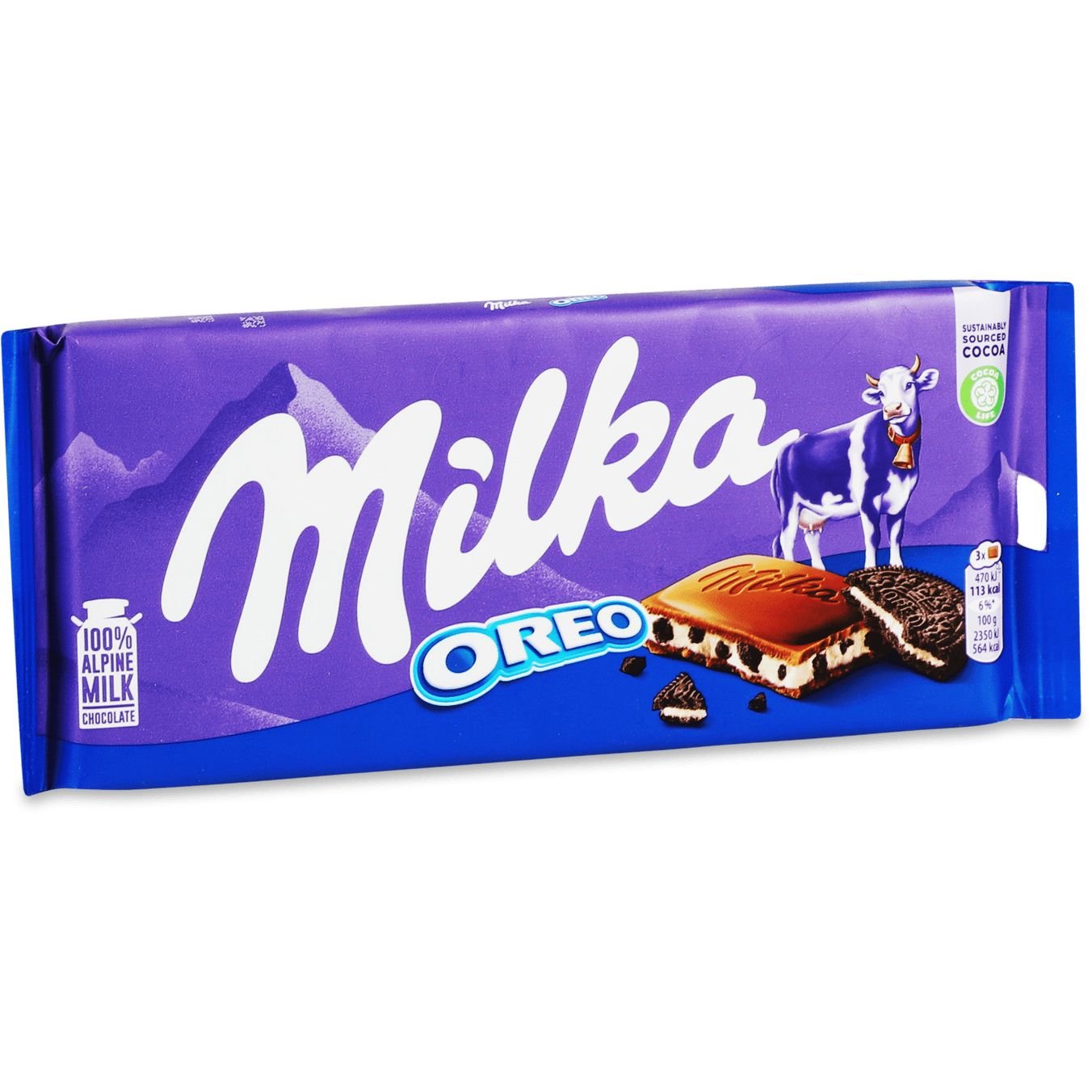Шоколад Milka з молочною начинкою зі смаком ванілі та шматочками печива Oreo 100 г (895464) - фото 1