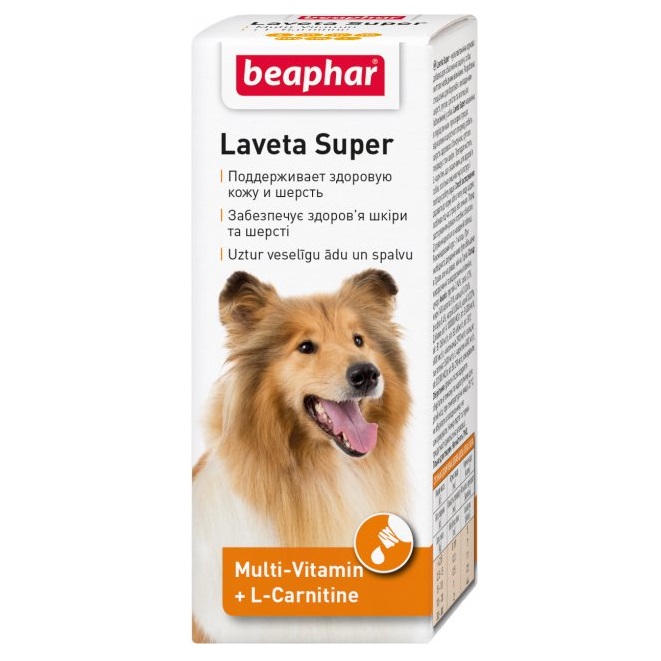 Фото - Лекарства и витамины Beaphar Рідкі вітаміни  Laveta Super for dogs для шерсті собак, 50 мл (1255 