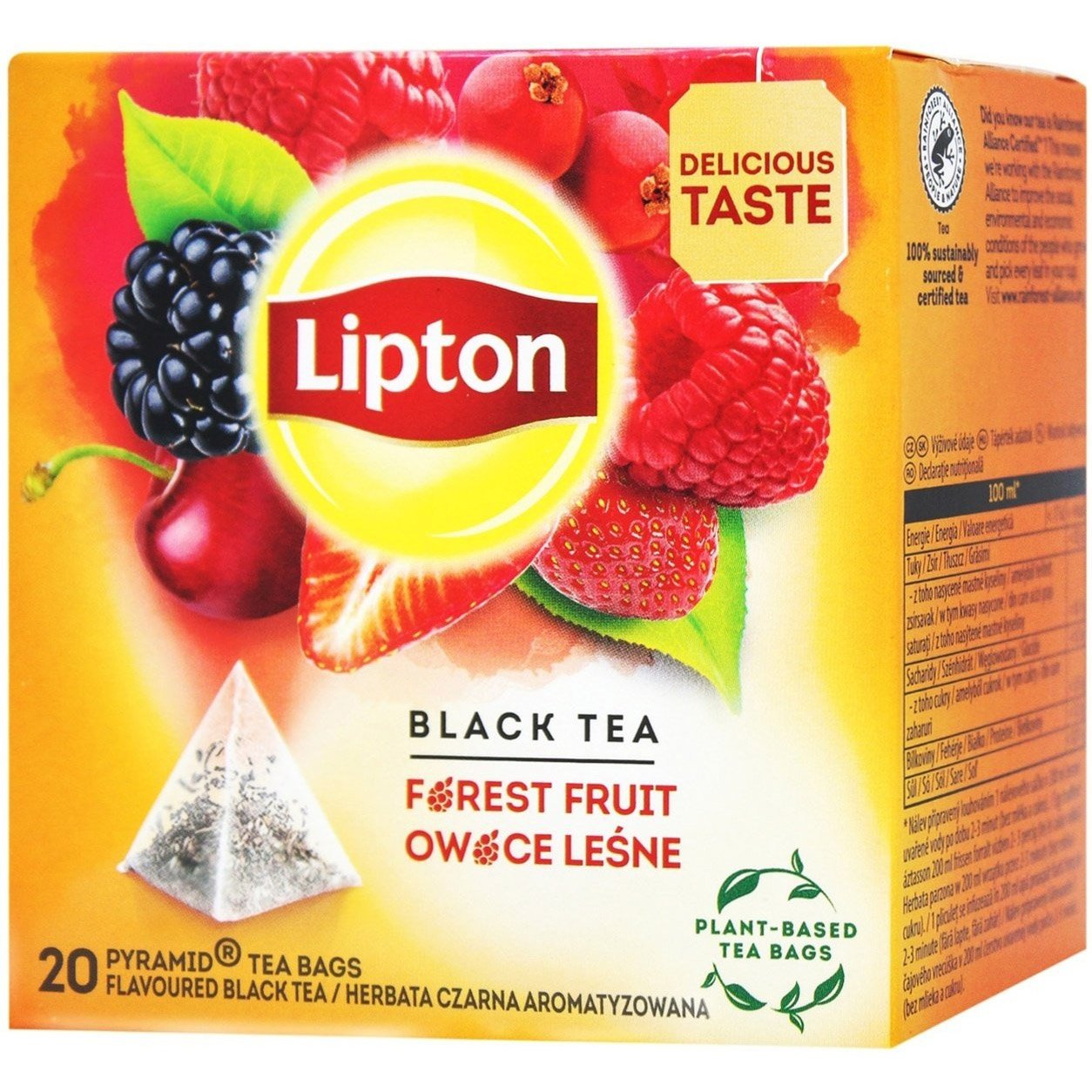 Чай чорний Lipton Forest Fruit, з ароматом лісових ягід, 34 г (25 шт. х 1.7 г) (594013) - фото 1