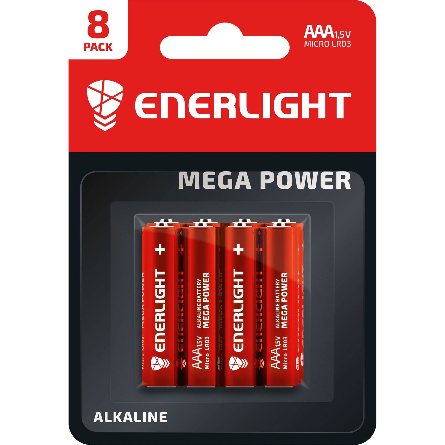 Батарейки Enerlight Mega Power ААА, 8 шт. (90030108) - фото 1
