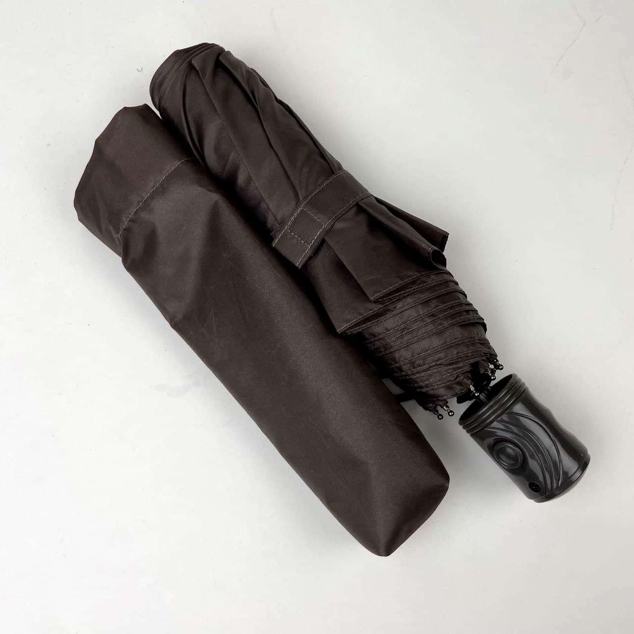 Чоловіча складана парасолька напівавтомат S&L 98 см чорна - фото 3