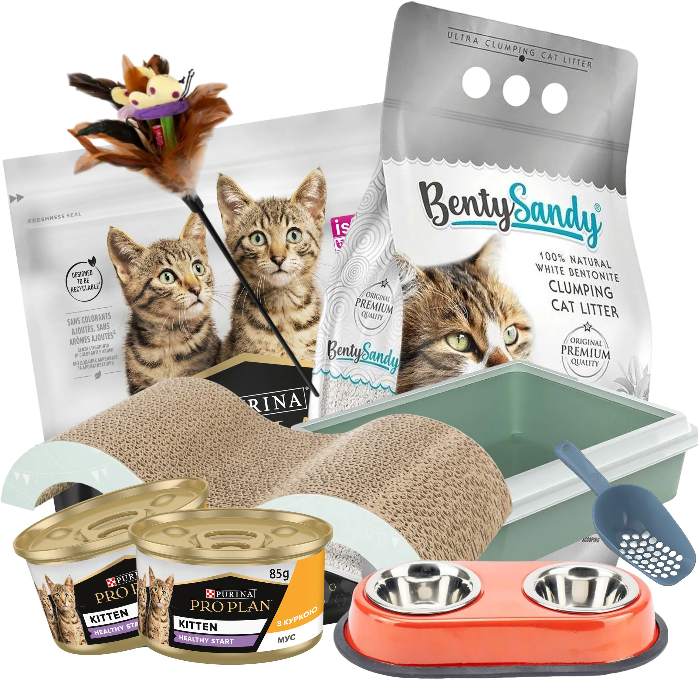 Набір для кошенят Purina Pro Plan + Trixie + GiGwi + Agility + Benty Sandy + Georplast - фото 1